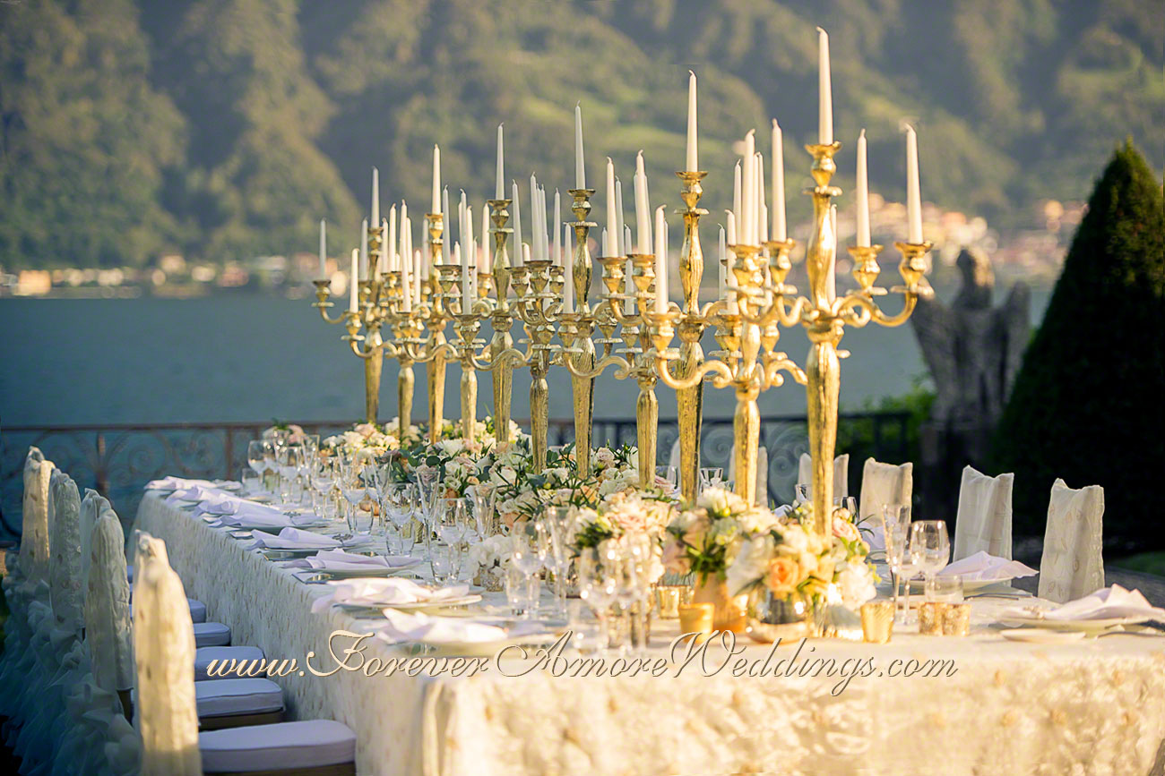 golden imperial table at villa balbiano lake como